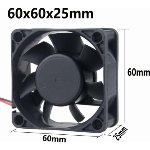 1 Pcs Gdstime 6cm Two Ball Bearing 60mm x 25mm DC Brushless Cooling Fan 12V 6025 PC Computer Case Motor Cooler 60x60mm 2Pin
