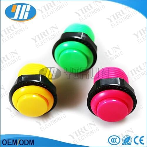10pcs/lot 24mm Arcade Game Machine Push Button with Micro Switch, 24mm Mounting Hole Buttons