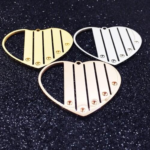 10pcs/Lot Stainless Steel Heart Shaped Charms Pendants for DIY Jewelry Findings Supplies 3 Colors 32*38mm