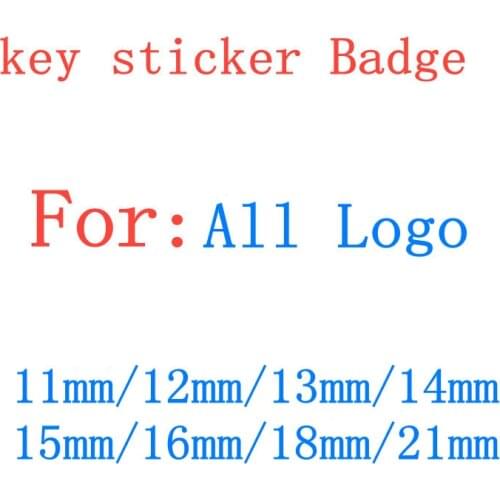 100PCS 16mm 11mm 14MM 21mmall logo Clover R FR ABARTH SAAB Black Blue Red white Key Remote Fob Emblem Badge Logo Sticker