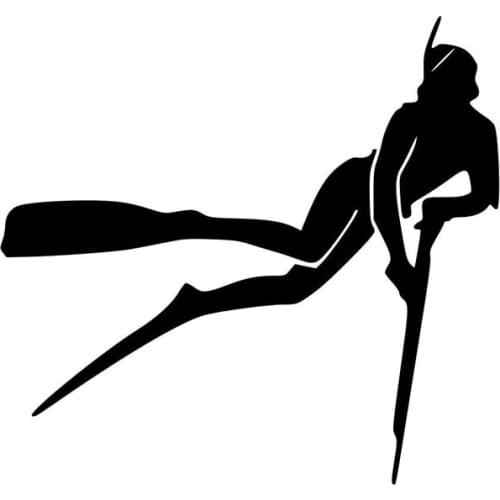 17.7*16.1CM Free Scuba Diving Mask Decals Spear Fishing Vinyl Car Sticker C7-0009