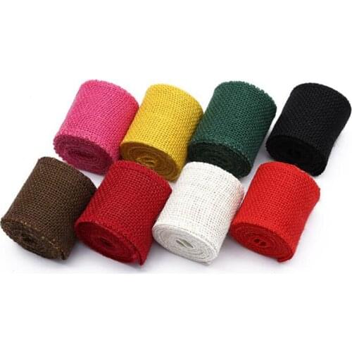 2meters/lot 6cm wide Jute Linen Ribbon For Christmas Wedding Party DIY Craft natural Jute Rope DIY Handmade Sewing Material