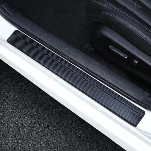 4Pcs/Set Universal Car Styling Sticker 3D Carbon Fiber Door Sill Scuff Plate Guards Door Sills Protector Car Accessories