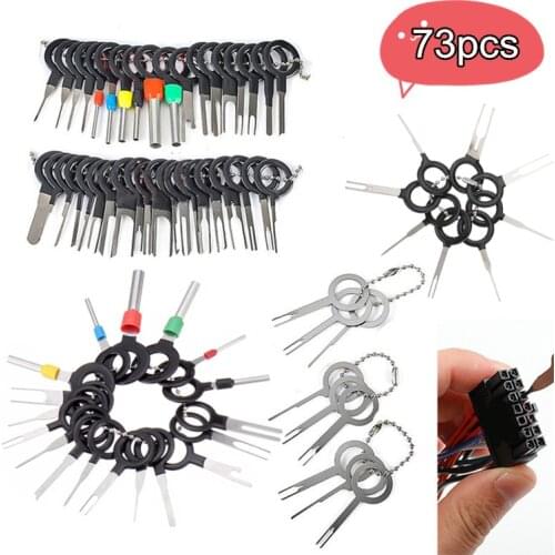 73/60/41/36/18pcs Car Terminal Removal Tool Kit Wiring Crimp Connector Pin Extractor Puller Terminal Repair Professional Tools