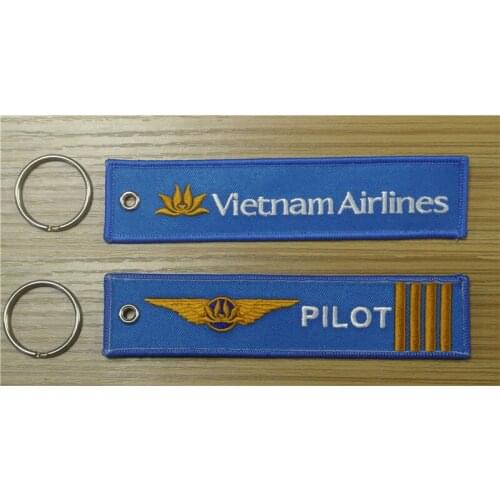 Vietnam Airlines Logo Pilot 4 Bars 4 Bars Fabric Embroidery Keychain Keyring