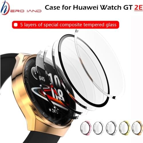 PC Case For HUAWEI WATCH GT 2e Full Screen Protection Cover Tempered glass For HUAWEI GT2E Plating Shell Electroplating Frame