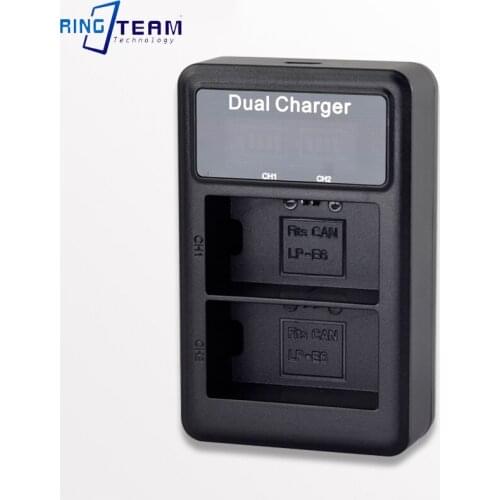 USB LCD Dual charger for canon LP-E6 Battery fits EOS 6D 5D mark III 60D 18-135IS Kit 7D 70D 80D XC10 digital cameras