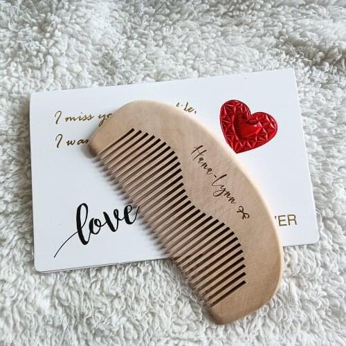 Personalized Hair Combs Wedding Favors and Gifts Custom Name Engraved Wood Comb Wedding Souvenir Wooden Pocket Comb Length 13cm