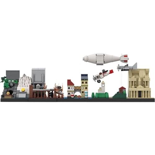 MOC Indiana Skyline Architecture Desert Architectural Culture Building Blocks Model Primitive Tribal Bricks Childrens Toy Gifts