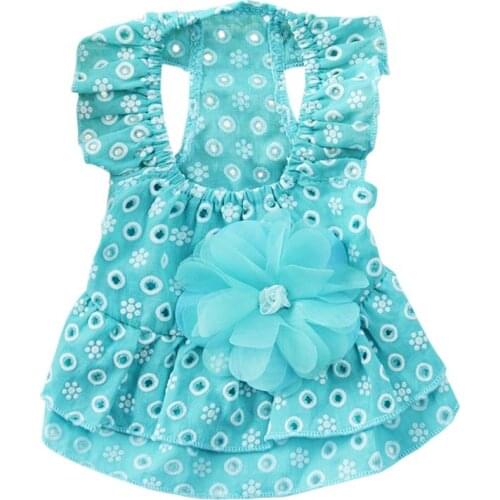 Dog Lace Princess Dress Pet Clothes Spring Small Dog Skirt Summer Thin Section Romantic Wave Point Gauze Skirt