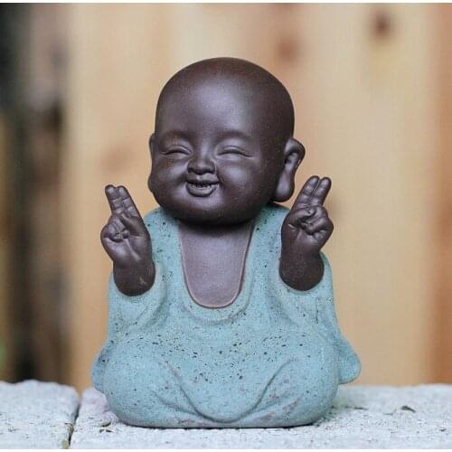 Small Monk Tea Pet Ornaments Little Monk Boutique Purple Sand Tea Pet Handmade Ceramic Tea Accessories Home Decoration Crafts