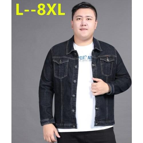 New 8XL 7XL 6XL 2020 Spring Autumn Fashion Mens Denim Jackets Coats Men cotton Jacket Mens Jean Jacket Outwear Male Cowboy