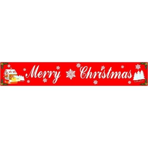 Outdoor Christmas Banner Pull Flag Decorations Celebrate Foldable Hanging Decor Porch Background Signs Home Outside Door