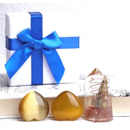 Natural Metal Orgonite Silicone Mould DIY Resin Point Wand With Colorful Cats Eye Healing Gemstones For Wedding Decor Gift 1Se