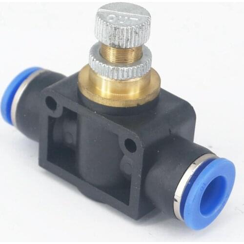 Push Fit Tube O/D 10mm Pneumatic Push In Flow Speed Control Valve Union Quick Plastic Pneumatic tube fitting