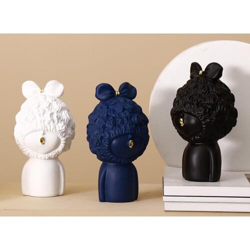 Nordic Girls Statue Fairy Sculpture Home Table Figurines Craft Bedroom Decor