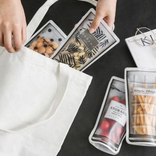 4 PCS Fresh-keeping bag food bag household food sealed bag sealed zipper type thickened ziplock bag storage bag