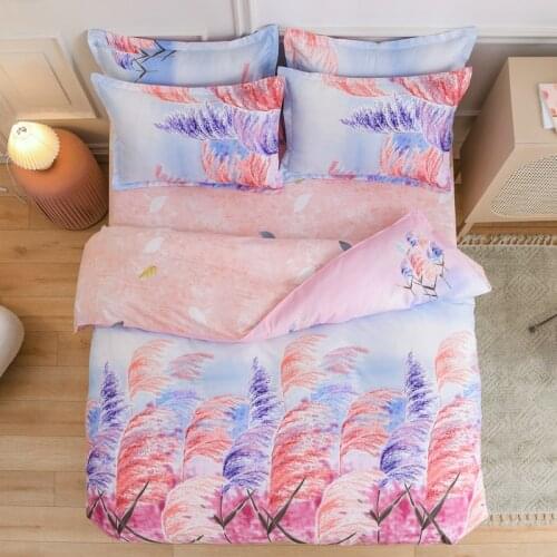Bedding Set Plant cashmere Bedding Sets With Duvet Cover Bed Sheet Pillowcase Teen Single Bed Sheet 3/ 4pcs