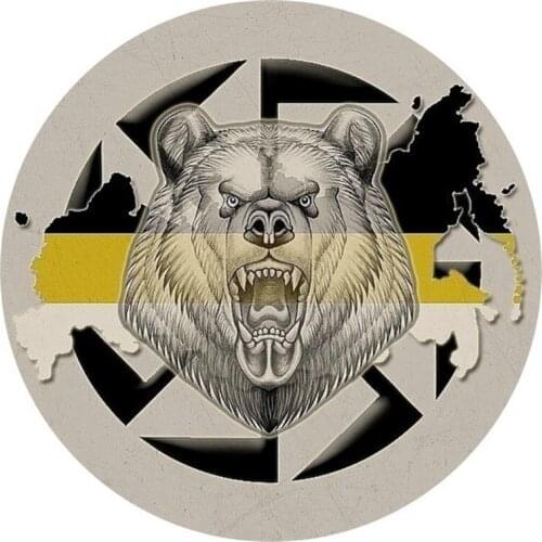 S52023# 13/15/17CM Personality PVC Decal Bear with a Brace Waterproof Car Sticker on Motorcycle Laptop Decorative Accessories