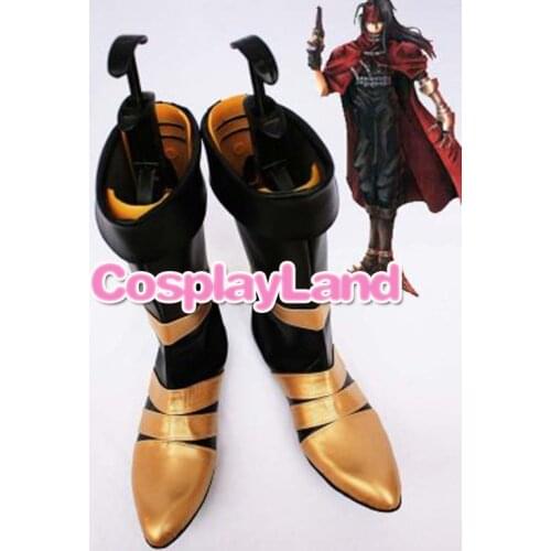 Final Fantasy VII Vincent Valentine Cosplay Boots Shoes Game Party Cosplay Boots Custom Made for Adult Men Shoes