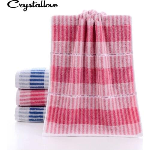 CRYSTALLOVE High Quality 100% Cotton Jacquard Craft Combed Cotton Absorbent Stripe Yarn-dyed Absorbent Bathroom Wash Towel
