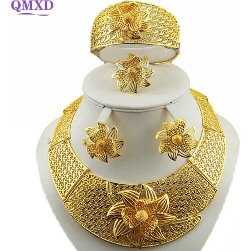 Big diamands jewelry sets dubai gold jewelry women necklace diamante jewelry sets women necklace 24k gold wedding jewelry sets