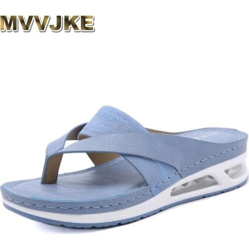 MVVJKE 2021 Summer Shoes Women Slippers Flip Flops Thick Sole Soft Women Holiday Beach Shoes Casual Woman Summer Footwear