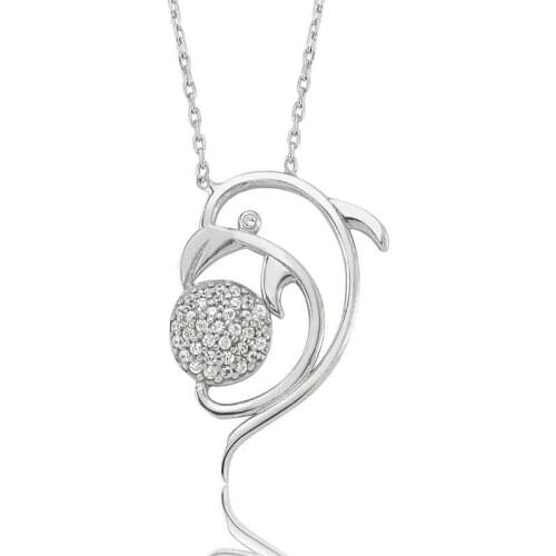 Silver Dolphin Lady Necklace