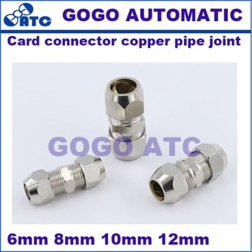 10 PCS Copper Nickel Plating Card Connector Pipe Joint Tubing Aluminum Tube Straight Through Butt Modify 6-16mm