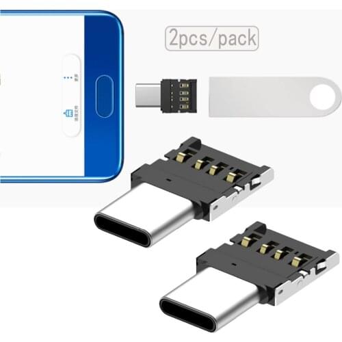 2pcs Type C Male to USB Female OTG Adapter for Samsung Galaxy S8 S9 Plus Huawei Mate10 P20 Pro Smart Phone Tablet Gadgets