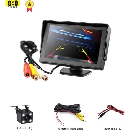 4.3 Inch Car Monitor Vehicle Rear View Reverse Backup Car LED Camera Video Parking System Revers Car Monitor Parking Camera