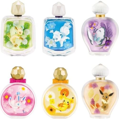 6Pcs/Set Anime Leafeon Eevee Sylveon Alola Vulpix Butterfree Pika Pokemones Action Figures Toys Perfume Bottles Girls Gifts