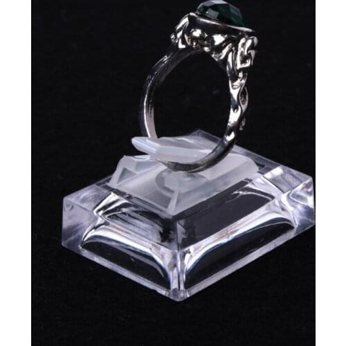 Acrylic Transparent Ring Show Display Showcase Jewelry Decoration Stand Holder L4ME