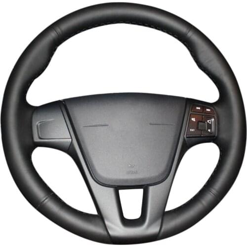 Car Steering Wheel Cover for Volvo S60 V40 V60 V70 2014 XC60 Car accessories Microfiber leather braid on the steering wheel