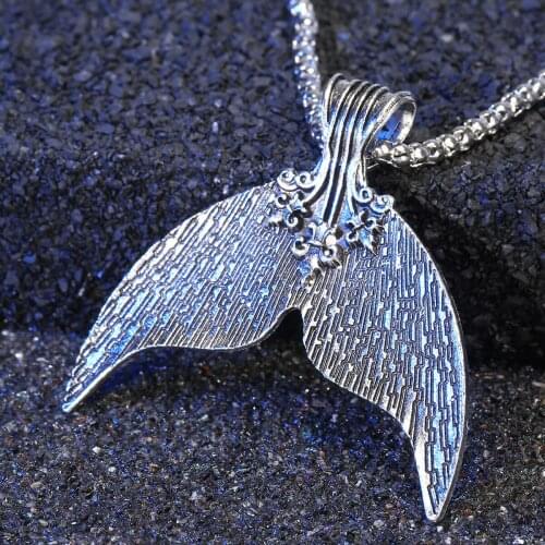 Bohemian Stylish Mermaid Tail Necklace Womens Unique Pendant Long Chain Mermaid Tail Jewelry Banquet Necklace Accessories