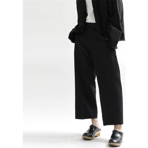 Mens casual pants nine-point pants loose slightly wide-leg pants simple and classic