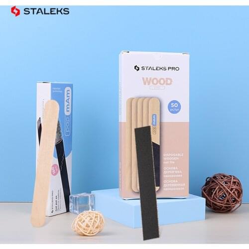 Staleks Wooden Stick Board Nail Sand Strip High Quality Disposable Manicure Sanding Strip Rubbing Strip Manicure Tool Set