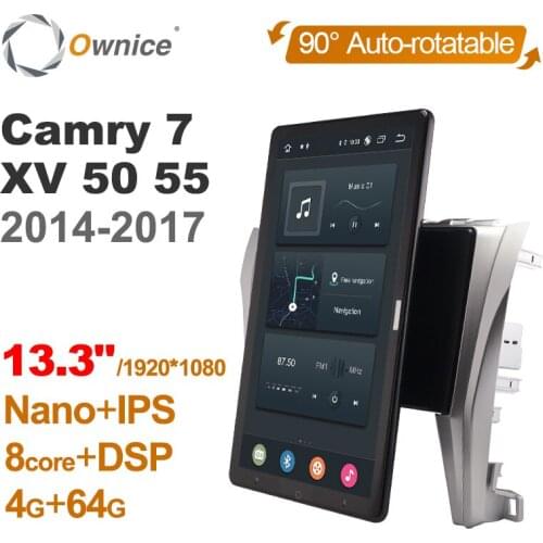 Tesla style 13.3" DSP PX6 Android 10 Car DVD Player Rotatable Navigation GPS Stereo Radio For Toyota Camry 7 XV 50 55 2011-2017