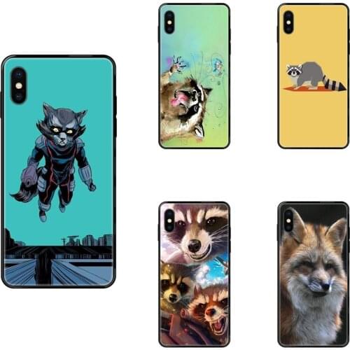 Geometric Raccoon Zoo For Redmi 3S 4X 4A 5 5A 6 6A 7 7A 8 8A 8T 9 9A K20 K30 S2 Y2 Pro Plus Ultra Adorable Special Luxury Black