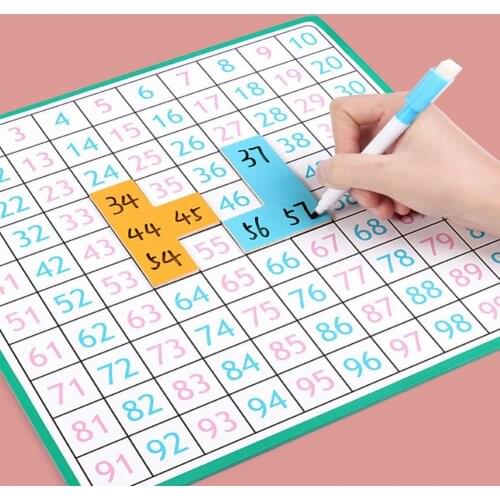 Interesting Math Board Magnetic Design Educational Toys Wooden 1 to 100 Consecutive Numbers Counting Hundred Board for Child