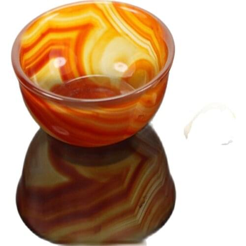 China Handmade Red Agate Carving Natural Agate Bowl Kung Fu Tea Bowl