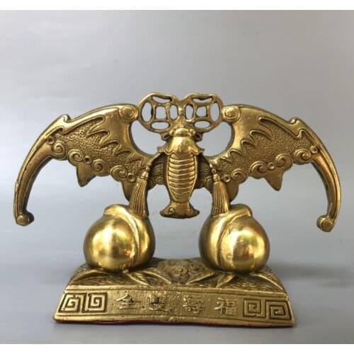 China brass bat crafts statue