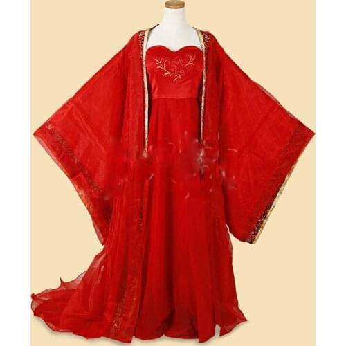 Tang Dynasty Luan Feng He Ming Bride Groom Costume Sets for Couple Traditional Chinese Wedding Costume Stage Performance