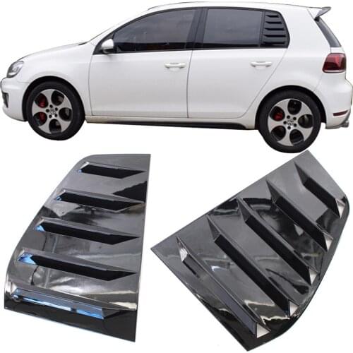 For VW Golf 6 MK6 Auto Rear Side Window Louver Side Air Vent Outlet Cover Glossy Black