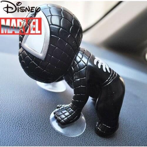 Disney Marvel Car Spider-Man Cartoon Doll Q Version Suction Cup Spider-Man Car Interior Ornament Decoration Small Doll