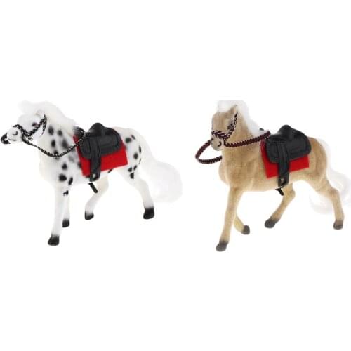 Dollhouse Mini Horse Realistic Pony Animal Figure 1/12 Dollhouse Accessory