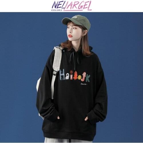 NELLARGEL Women Y2k Kawaii Vintage Hoodie 2021 Female Hooded Winter Harajuku Sweatshirts Girl Korean Fashion Hip Hop Sweatshirt