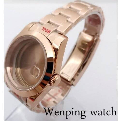 New Bliger 40mm Rose Gold Sterile Watch Case Sapphire Glass Fit ETA 2836 Miyota 8205 8215 821A Mingzhu DG 2813 3804 Movement