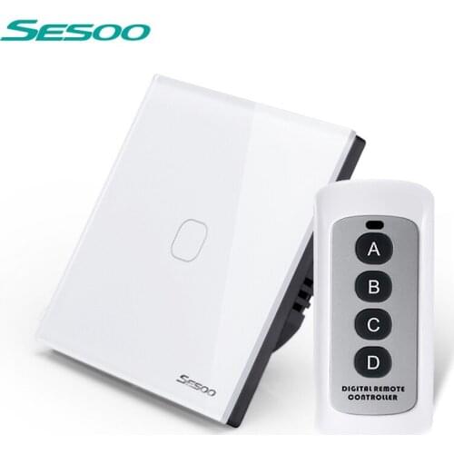 Original SESOO EU Standard Light Switch, Remote Control Switch 1 Gang 1 Way ,RF433 50/60HZ Wireless Switch for Smart Home
