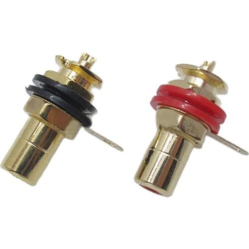 A pair Banana connector gold-plated copper RCA socket speaker terminal connector for amplifier AV Audio Banana Plug